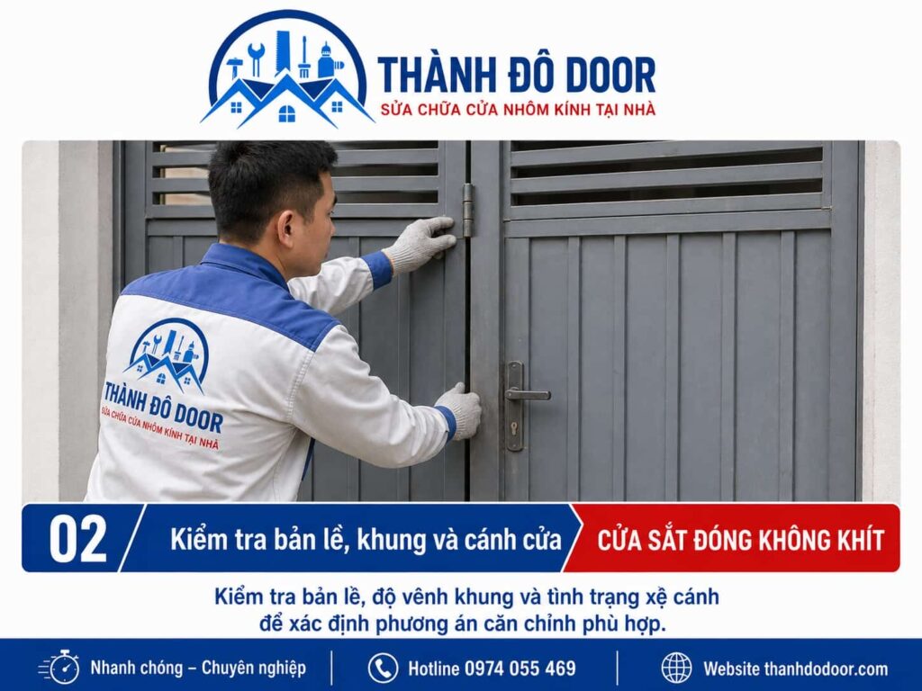 Cửa sắt đóng không khít