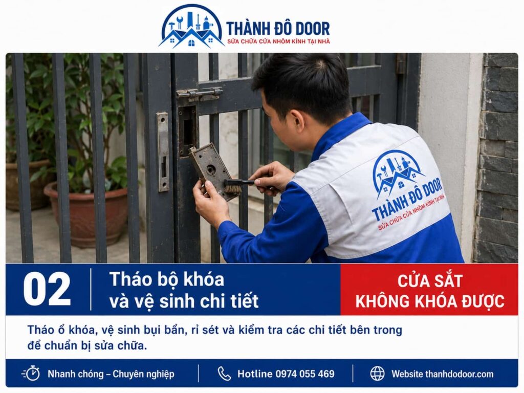 Cửa sắt không khóa được