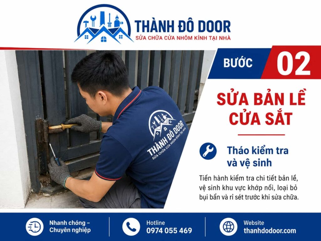 Sửa bản lề cửa sắt