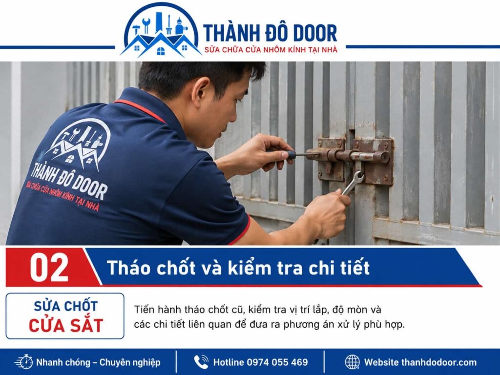 Sửa chốt cửa sắt