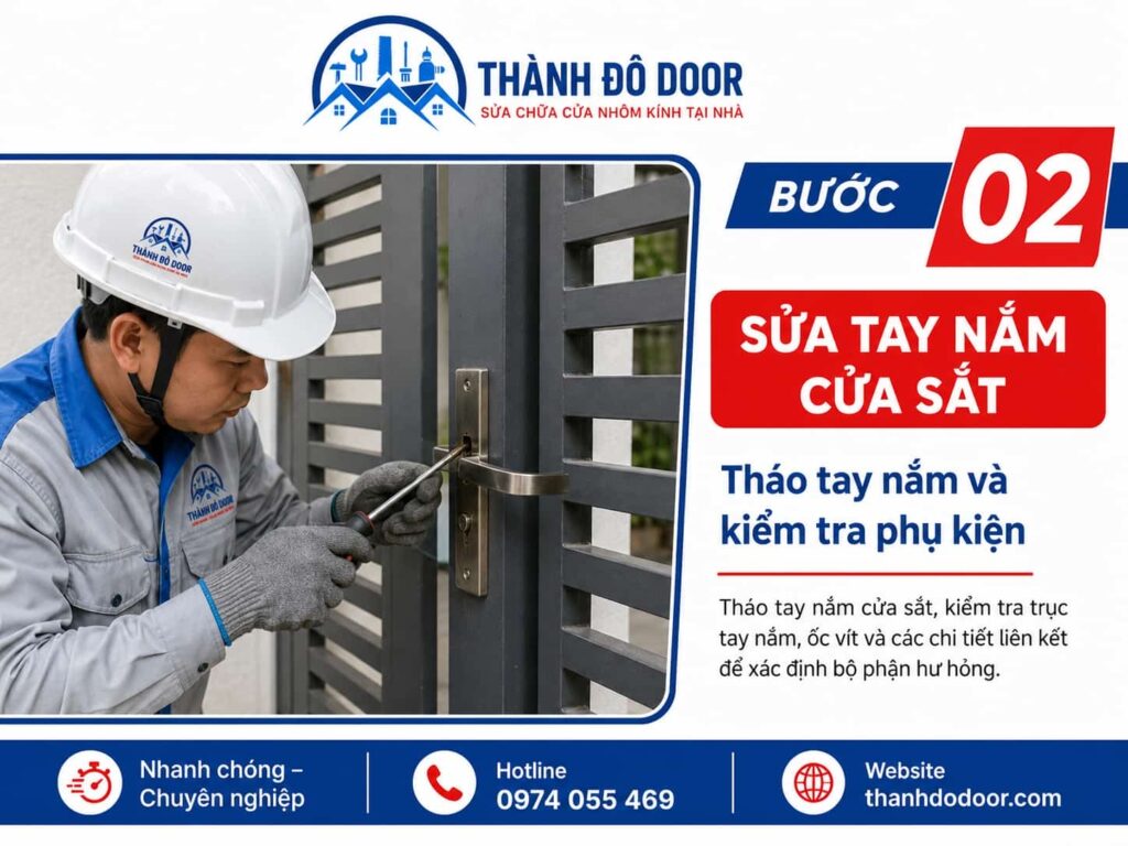 Sửa tay nắm cửa sắt