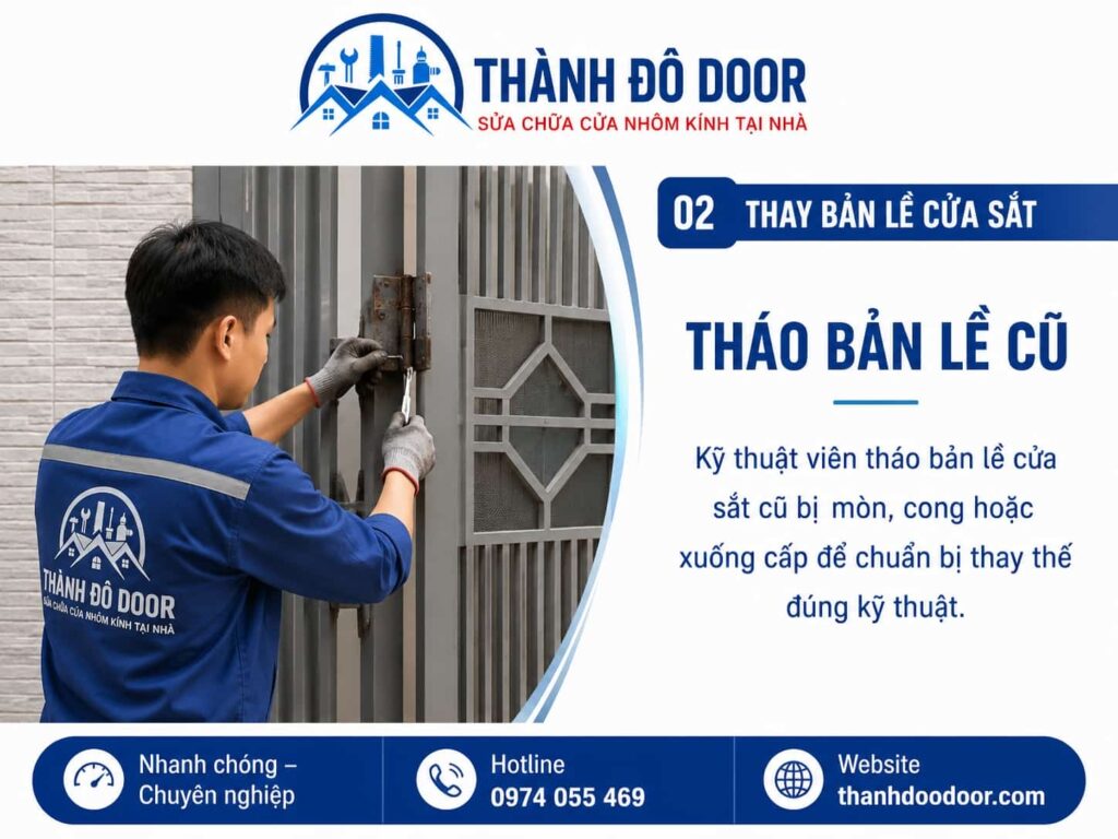 Thay bản lề cửa sắt