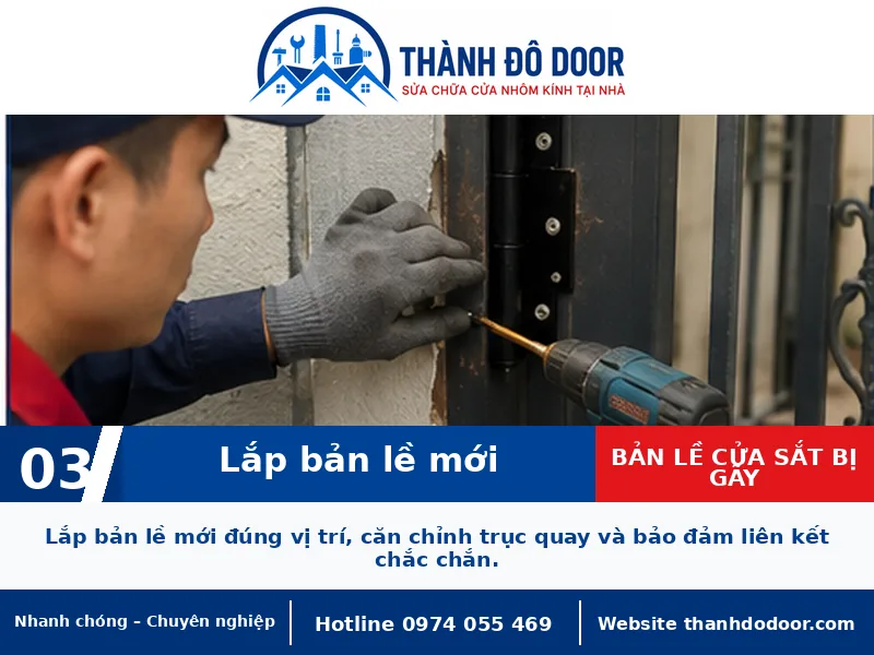 Bản lề cửa sắt bị gãy: Dấu hiệu và phương án xử lý an toàn 3 03 ban le cua sat bi gay