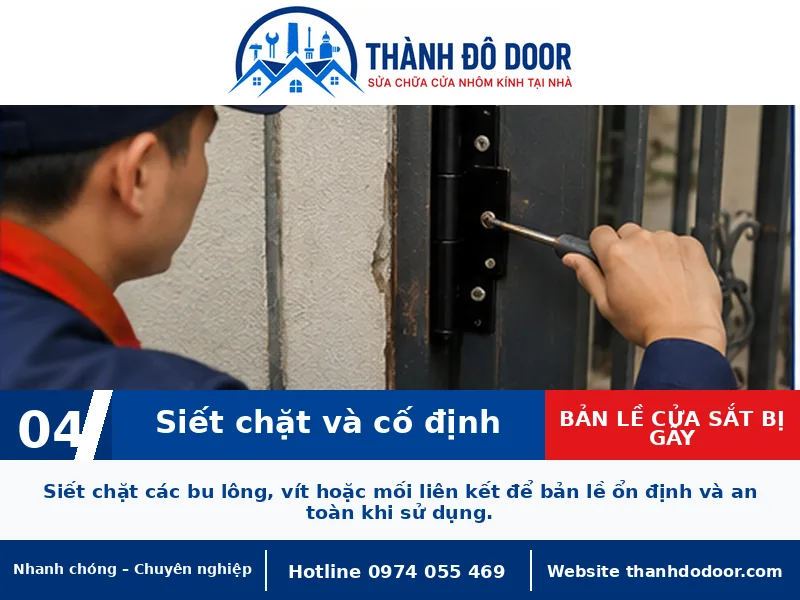 Bản lề cửa sắt bị gãy: Dấu hiệu và phương án xử lý an toàn 4 04 ban le cua sat bi gay