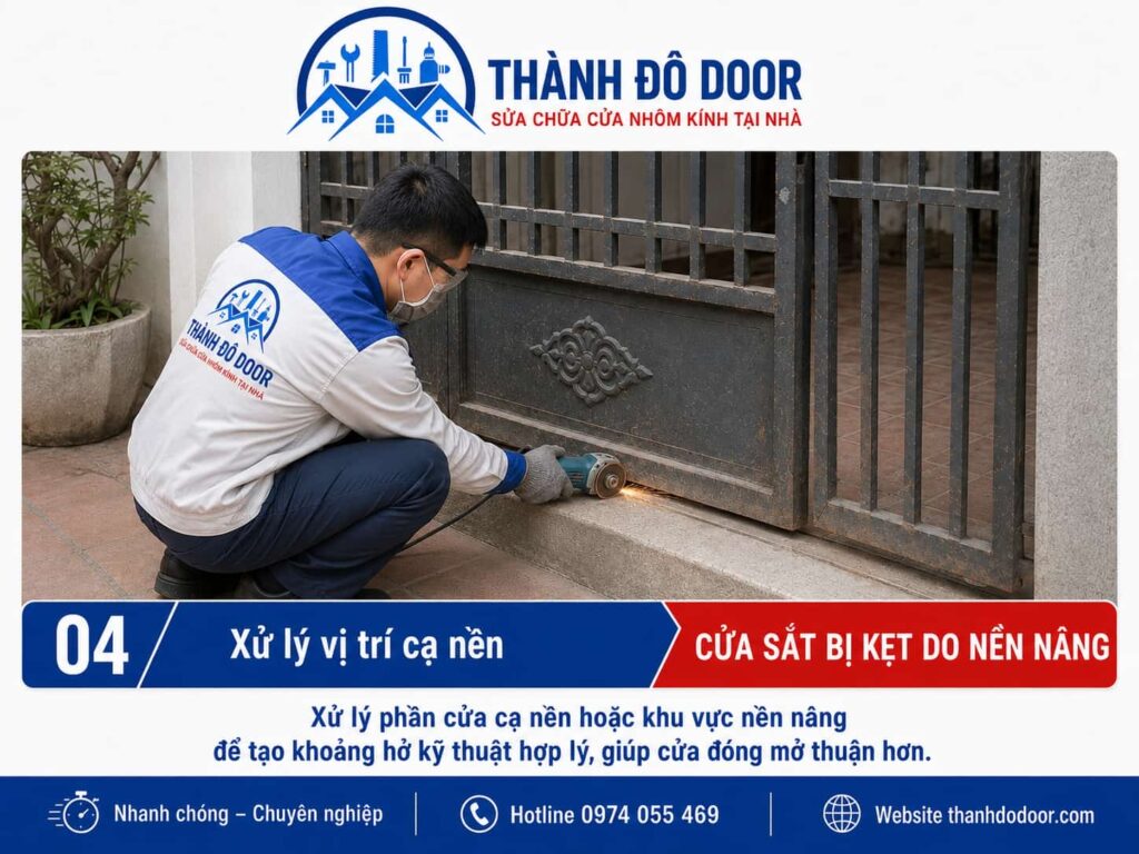 04 cua sat bi ket do nen nang