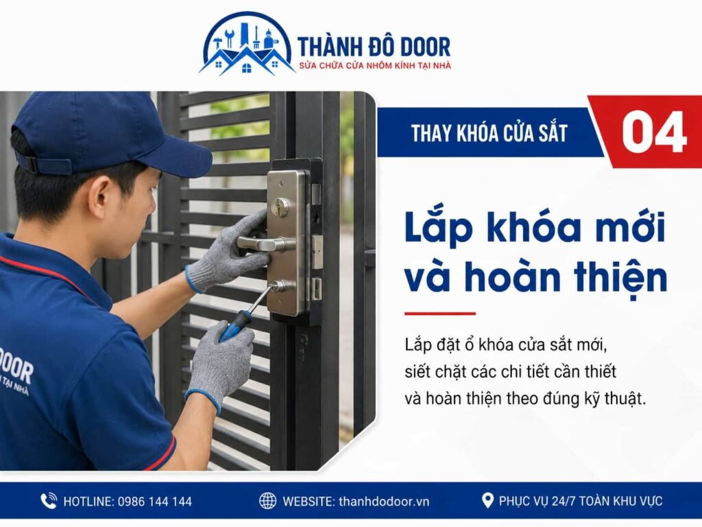 Thay khóa cửa sắt, cửa cổng khi ổ khóa bị hỏng hoặc không còn phù hợp 4 04 thay khoa cua sat