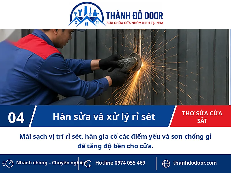Thợ sửa cửa sắt: Kiểm tra đúng lỗi, báo giá rõ ràng 4 04 tho sua cua sat