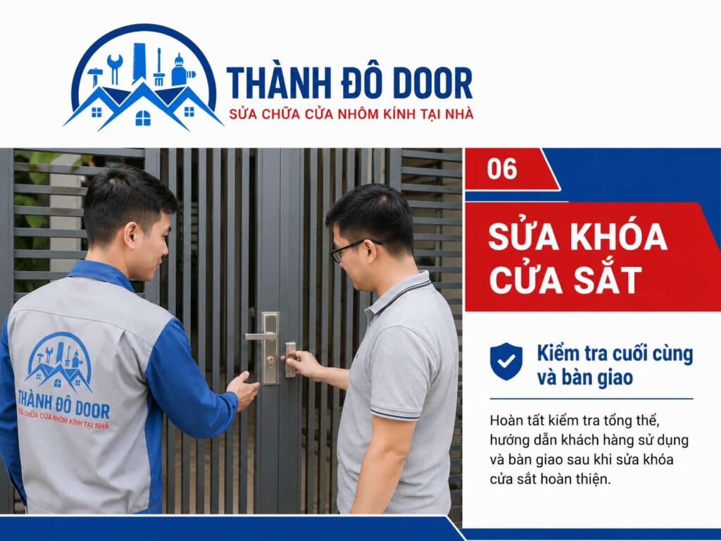 Sửa khóa cửa sắt bị kẹt, lệch chốt và không ăn khóa 6 06 sua khoa cua sat